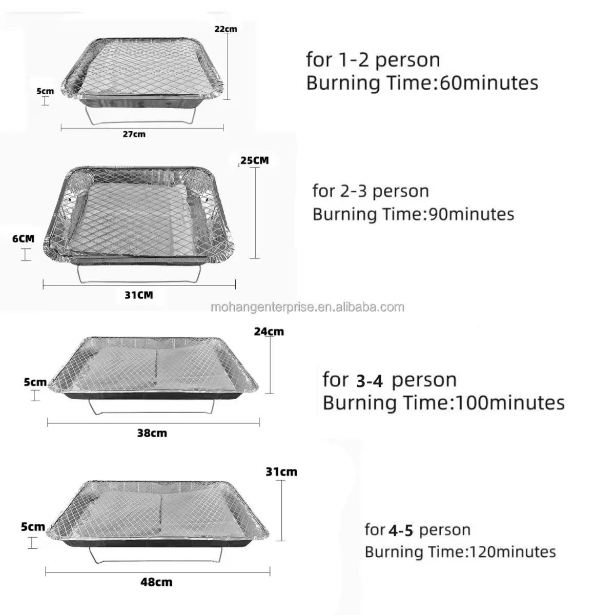 48x31cm One Time Use Outdoor Garden Camping Ready BBQ Instant Grill Disposable Grill