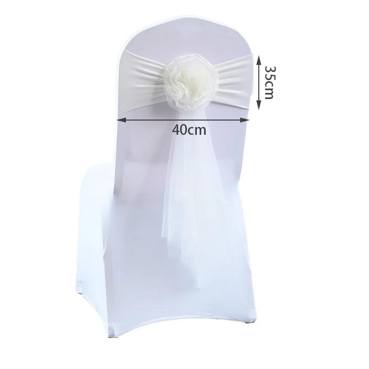 2023 Factory Price Custom Flower Sash Organza Chair Sashes for Wedding Decoration