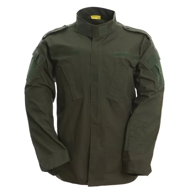 Green Solid Color Uniform Wholesale ACU Uniform on Stock Cotton Camouflage Summer Tactical Sets Mens Open Breathable Ripstop