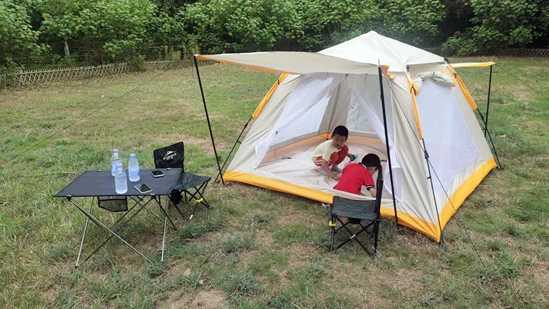 4-6 people pop-up big tent waterproof beach family automatic outdoor camping tent manufacturing fast automatic opening
