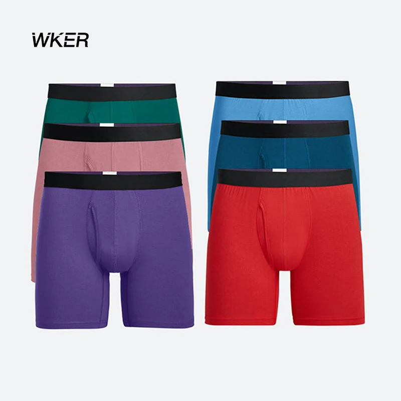 Мужские трусы WKER с принтом, модные бесшовные боксеры со средней посадкой, хорошая эластичность, с логотипом заказчика