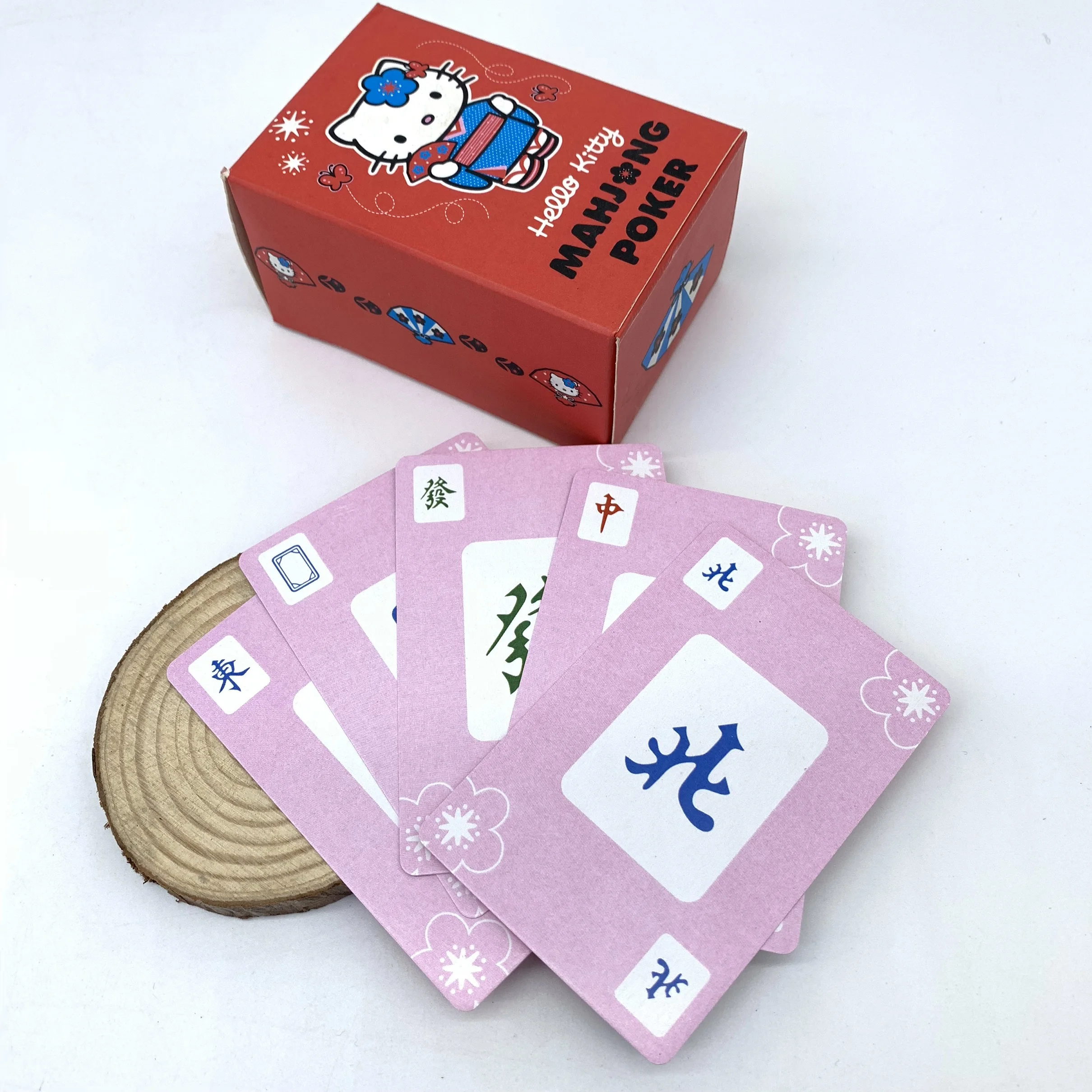  Пользовательская печать оптовая продажа персонализированный логотип Hellokitty игра маджонг карты настольные