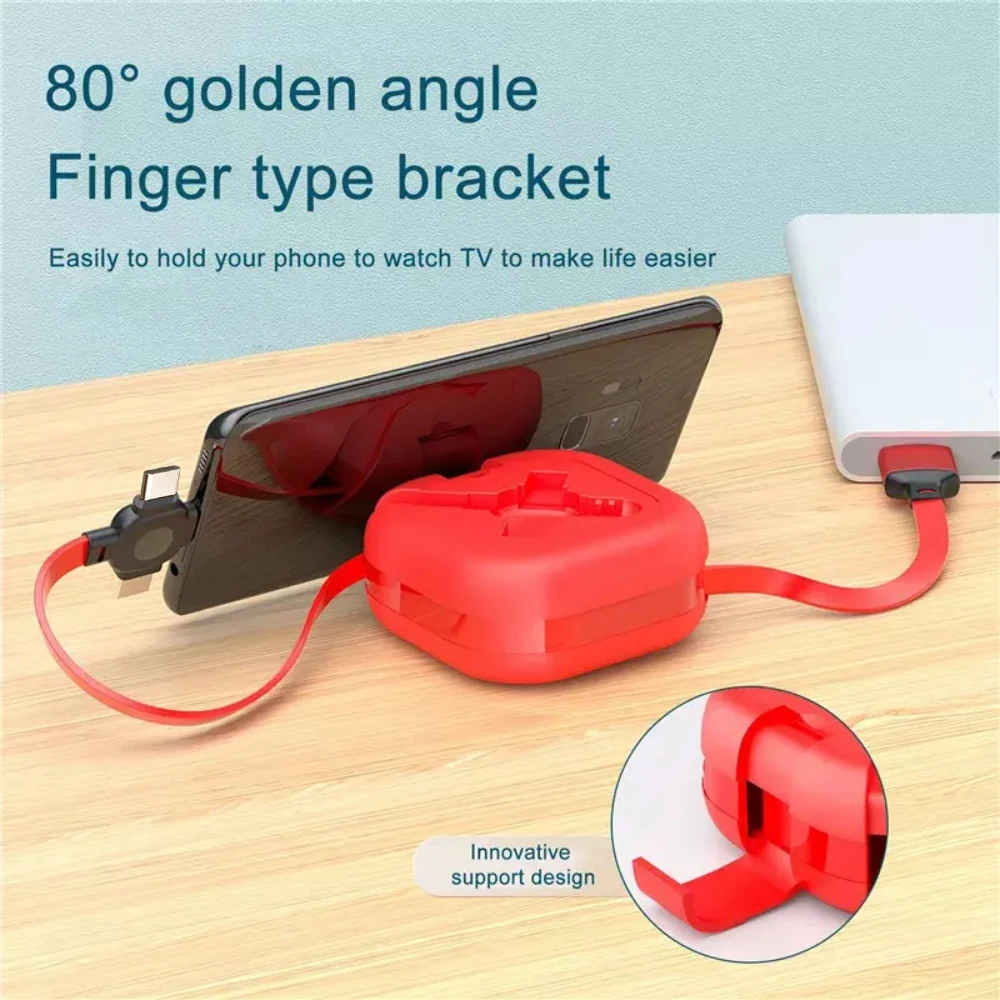 2025 Upgraded Multi Charging Cable 3 in 1 Retractable with Type C/Micro/USB/L Fast Charger Cord for Phone For Gift Custom