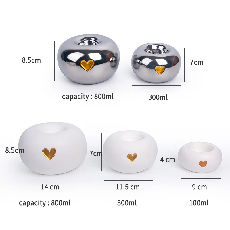 unique design silvery ceramic urn with candle holder pet cremation ashes keepsake animal cremation funeral heart pet urn