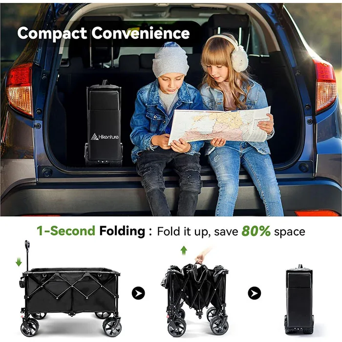 Extremely Folding Hand Trolley Practical Garden Trolley Transport Trolley for Shopping Beach Handcart Foldable Handcart