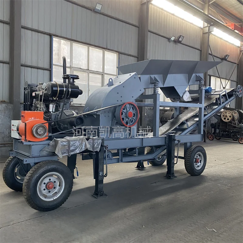 Mobile Hammer Crusher for Gold  Convenient Large Output Efficient Mobile Sand Making Machine