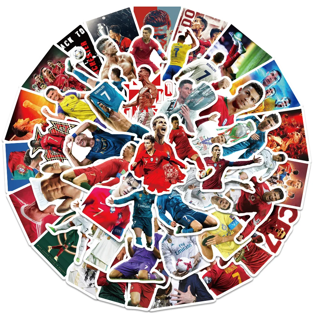 50PCS Popular Football Star Stickers, Luggage, Bicycle, Car Helmet, Waterproof Graffiti Stickers