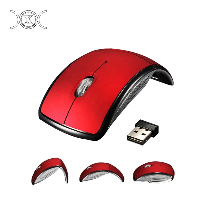 2 4G Беспроводная оптическая Складная мышь USB дуговая с индивидуальным логотипом для