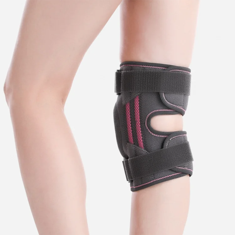 Sports Hiking Training Playing Riding Skiing Protect Hinged Knee Brace with Cross Straps