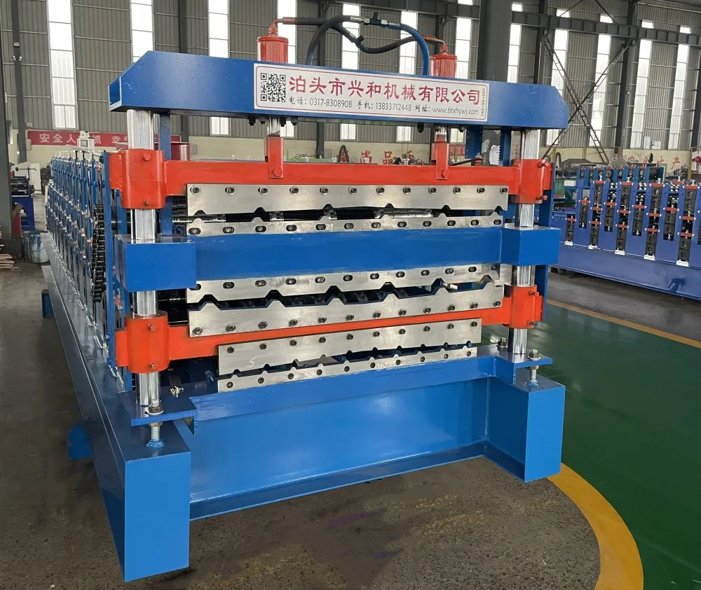 Three Layers Metal Sheets Corrugated and Trapezoid Roofing Tile Roll Forming Making Machine