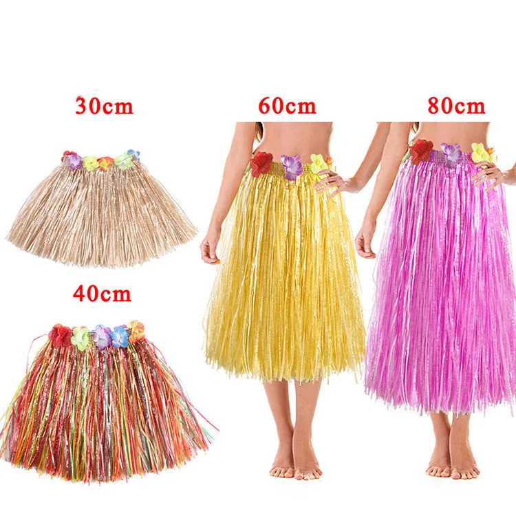 
Party Grass Skirt Wholesale 30-80cm Children Adult Hawaii Tropical Beach Hawaiian party decorations 