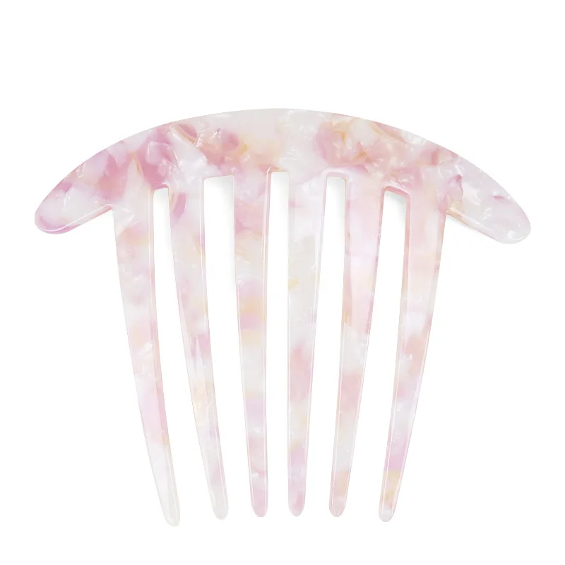 Cellulose Acetate Portable Marble Wide Tooth Anti Static Detangling Hair Comb