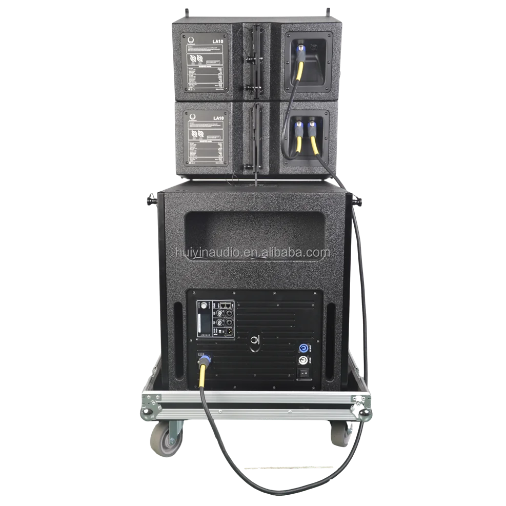Professional Style 10-Inch 2-Way Powered Line Array Speaker LA10 Wooden Design with 80W and 300W Output of Line Array Speaker