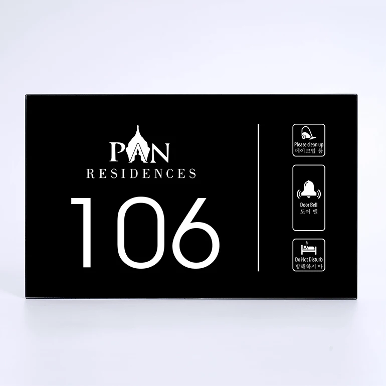 Newest Design 140*225MM Small Doorplate Smart Hotel LED Room number Displays Electronic Doorplate