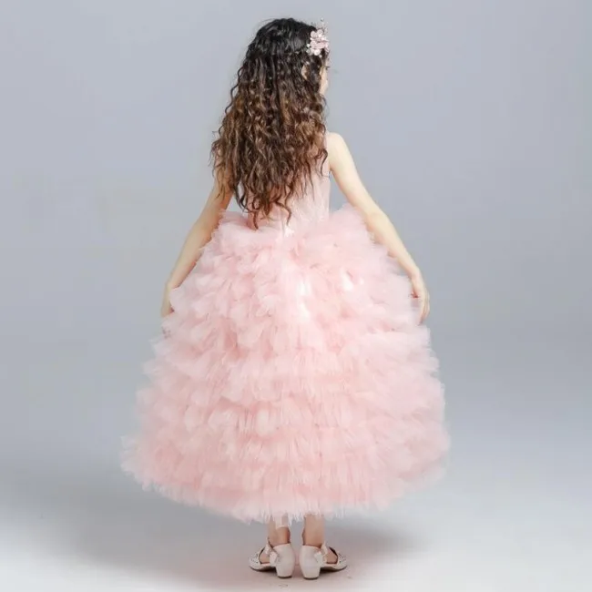 Baby Frock Design Girls Ball Gown Puffy Flower Girls Ball Gown