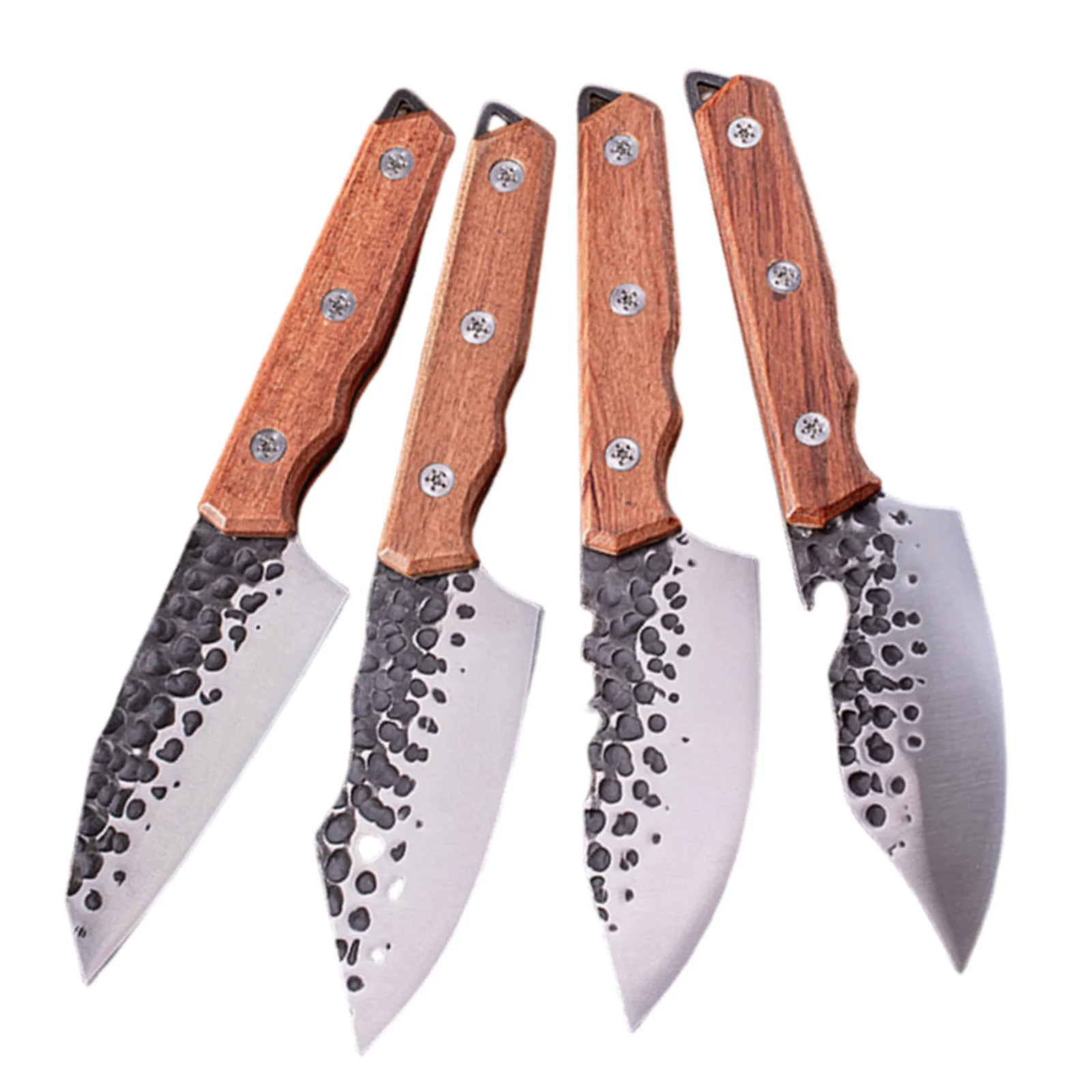 Chinese Hand Forged 4cr14mov Carbon Steel Kitchen Chef Knives Handmade Serbian Butcher Cleaver Knife with Authentic Leather S