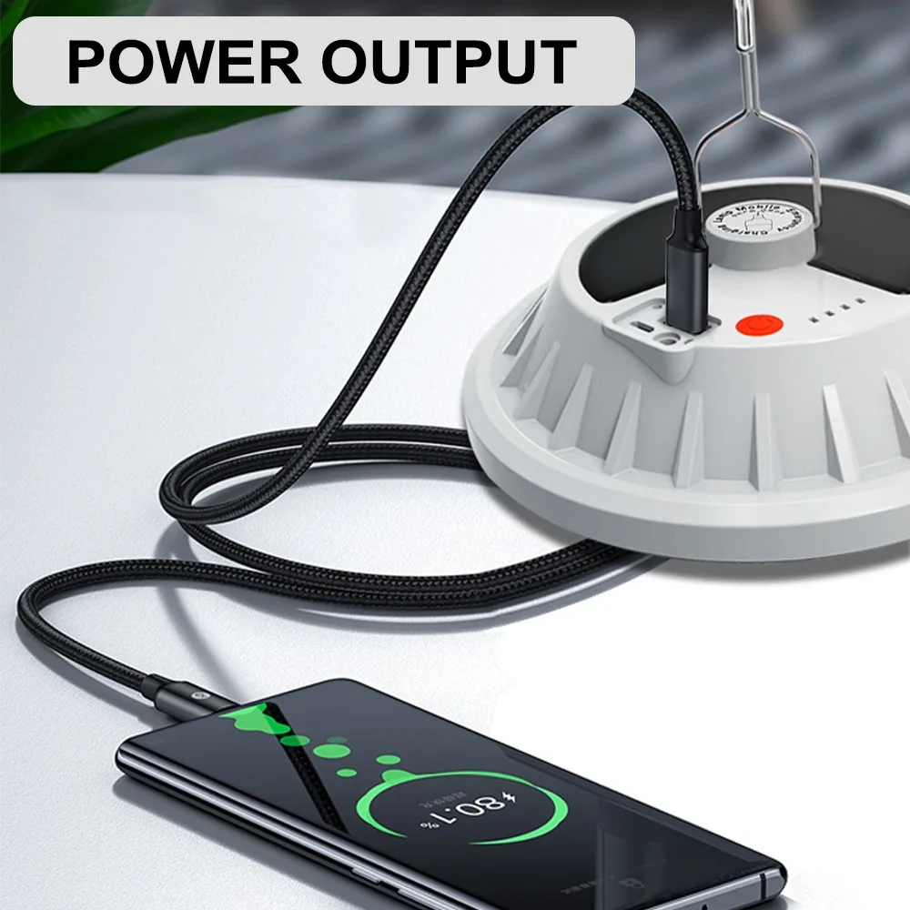 Outdoor Rechargeable Hanging Power Bank Solar Camping Light with Remote Controller