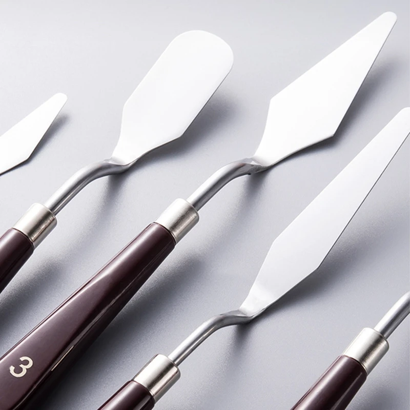 5 Piece Palette Knife Set Stainless Steel Spatula Palette Knife Oil  Paint Metal Painting Knives for Cake Decoration, Painting