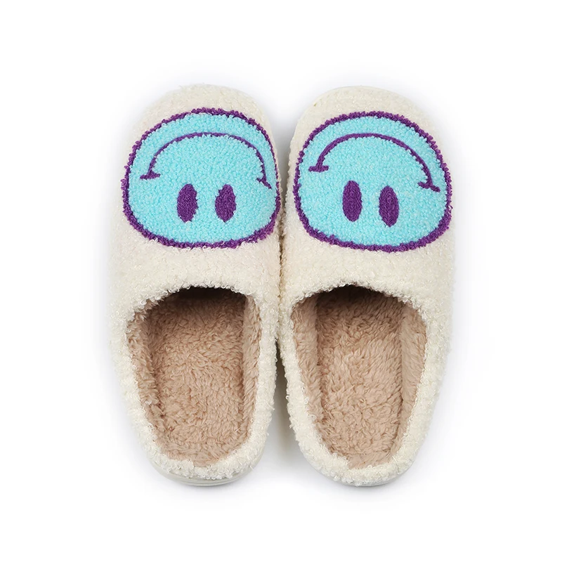 Slipper Memory Foam Flat Warm Women Quiet Mens Summer Custom Shoes Home Fluffy Non Slip Smiley Face House Slippers