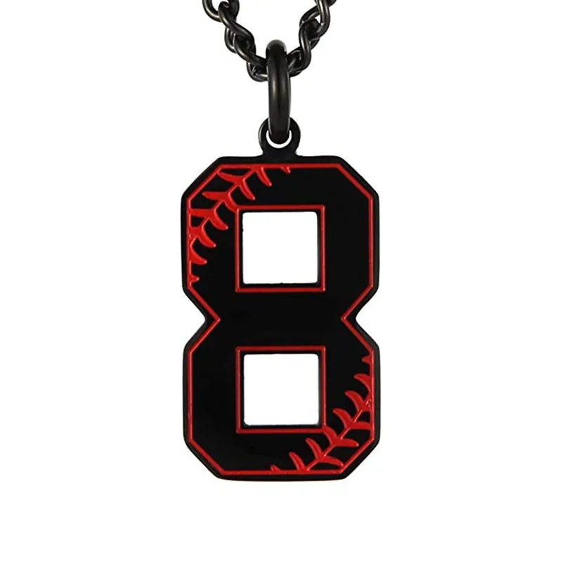 Fashion Baseball Number Necklace Stainless Steel Jewelry for Women Men