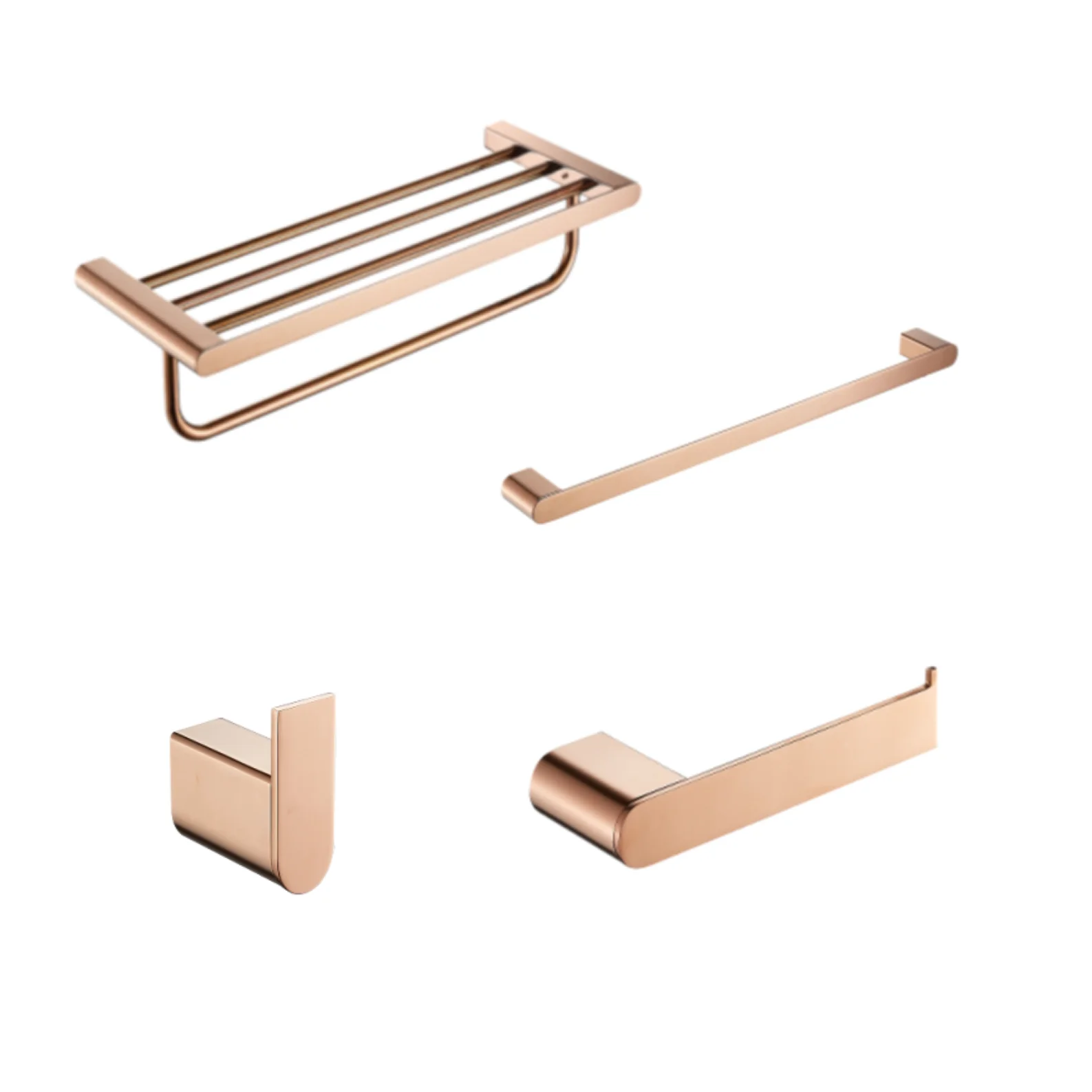 Luxury DIY Black Chrome Rose Gold Bathroom Accessories Hardware Set