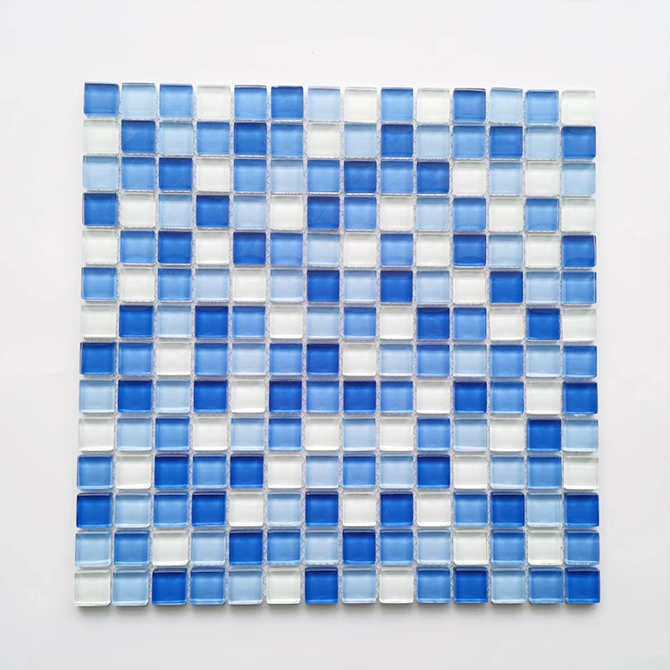 Outdoor spanish style glass crystal mosaic sky blue bathroom swimming pool mosaic