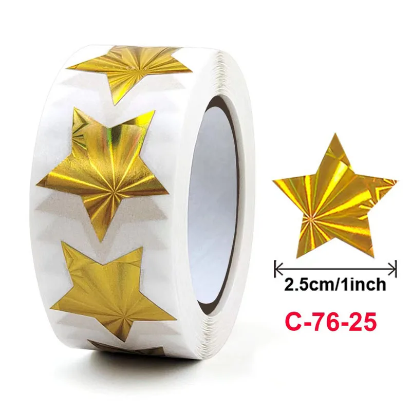 500pcs Order Color laser Paper Blank Sticker Gift Star Self-adhensive Stickers Decorative Envelope Seal Sticker