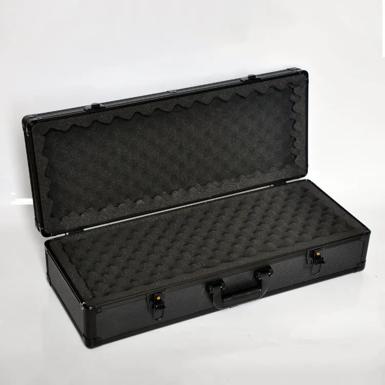Black aluminum frame Rifle gun case with lock