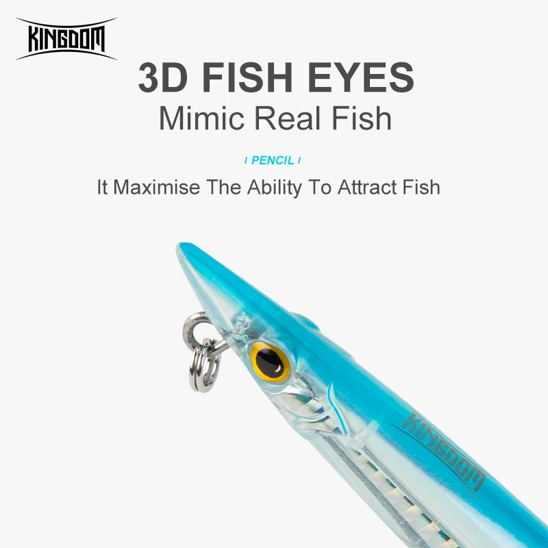 Kingdom hot sale pencil fishing lure floating long casting hard plastic sea bass oem 20g/155mm pencil fishing lure for saltwater