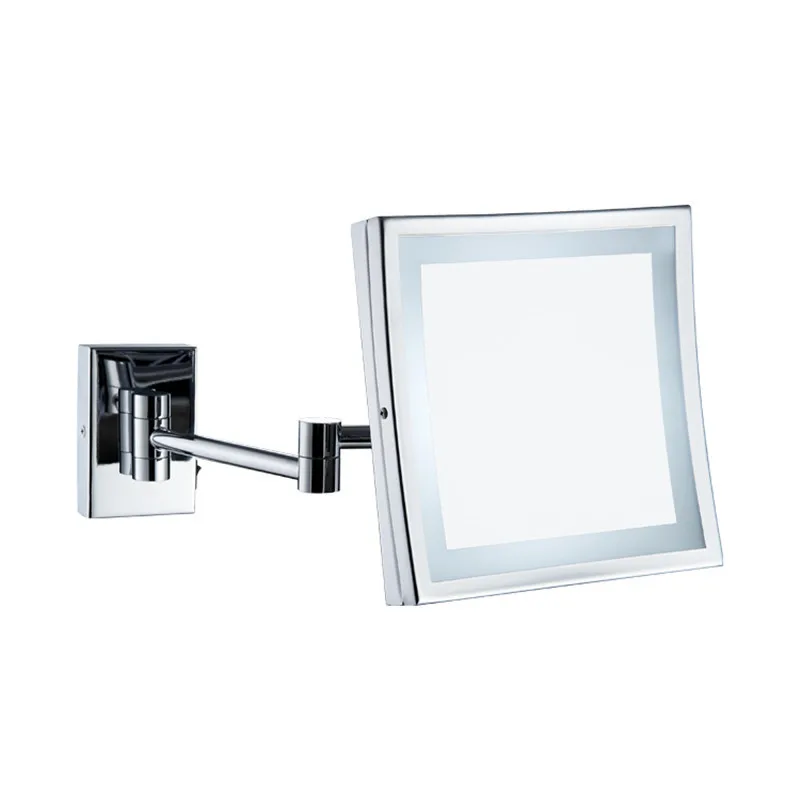 HSY1018 Led Lighted Wall Mount Magnifying Makeup square led single side Mirror