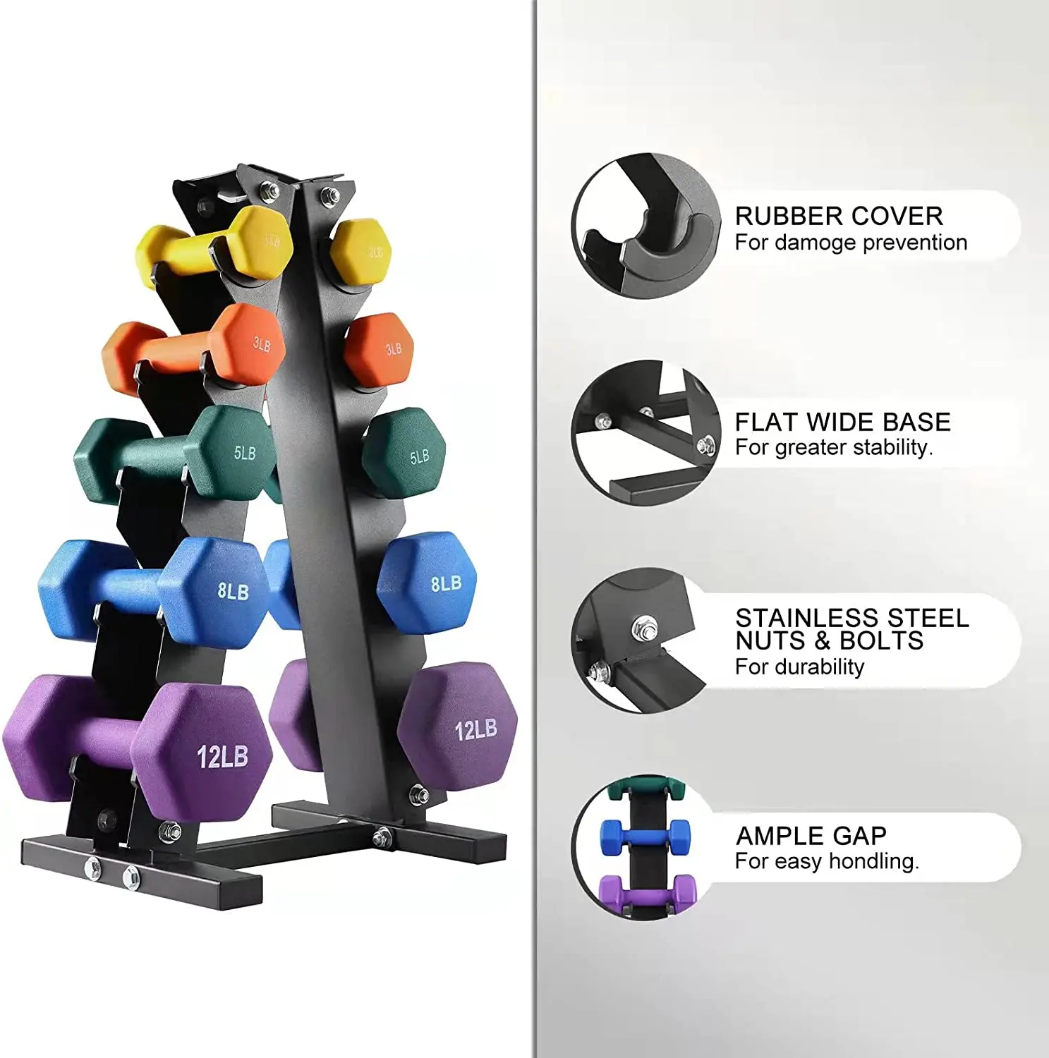 Neoprene Coated Hand Weights Dumbbells Set multicolor hex Dumbbell for Women and Men home gym fitness equipment
