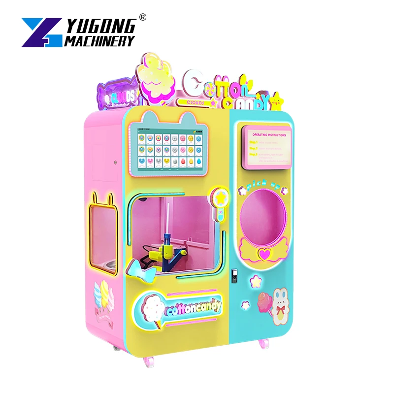 2024 cotton candy machine vending machine fully automatic sugar cotton candy vending machine