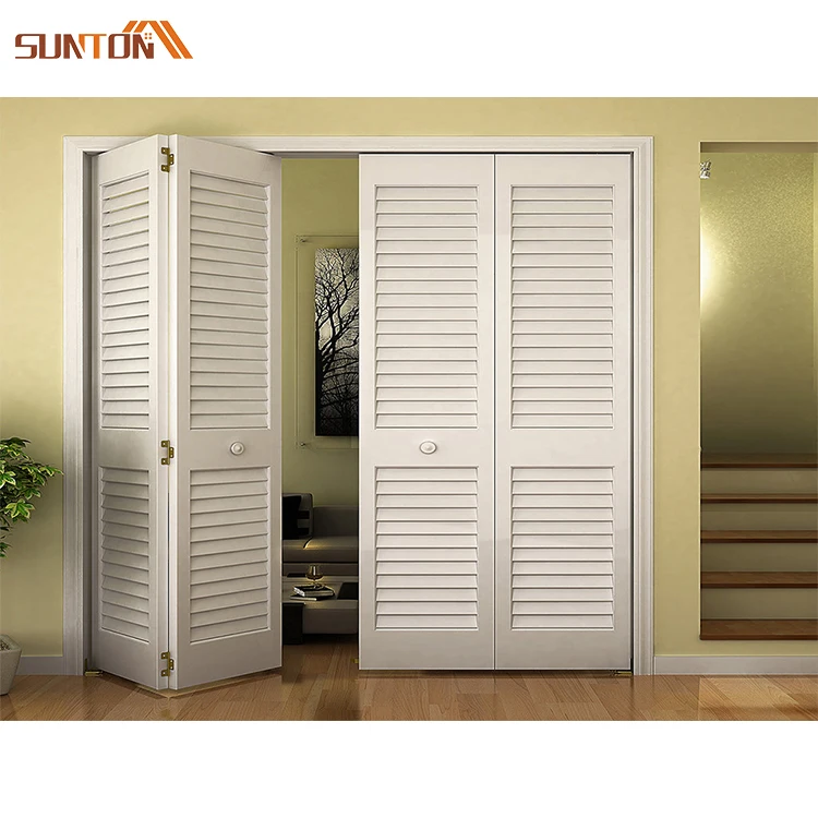 House villa interior room metal partition aluminum louver folding door modern white aluminium louvered bifold doors