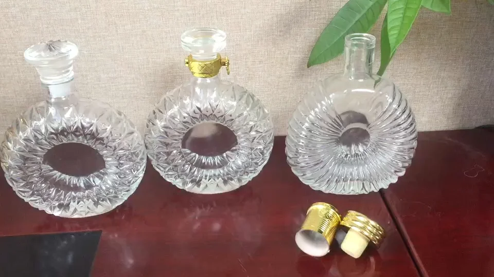 750ml 1000 ml Spirit Glass Bottle XO Liquor Brandy Whiskey Glass Bottles