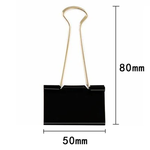 New Metal Paper Clip Fold Metal Binder Clips Black Grip Clamps Paper Document Office School Stationery 19 25 32 41 51mm