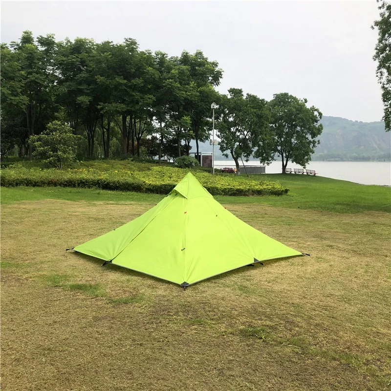  Сверхлегкий 2 человек пеший Туризм палатки пирамида из двух туриста палатка темно-зеленый бесштоковый двойной слой