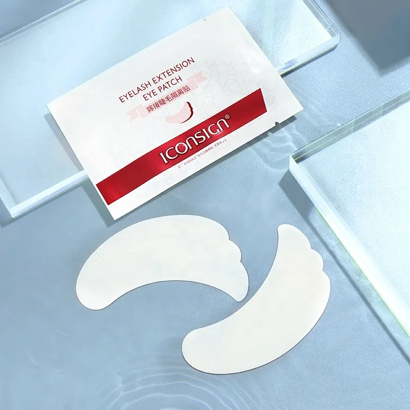 Iconsign Pre-cut Eyelash Extension Gel Lint Free Eye Patches Cotton Under Eye Pads 100pair Per Box