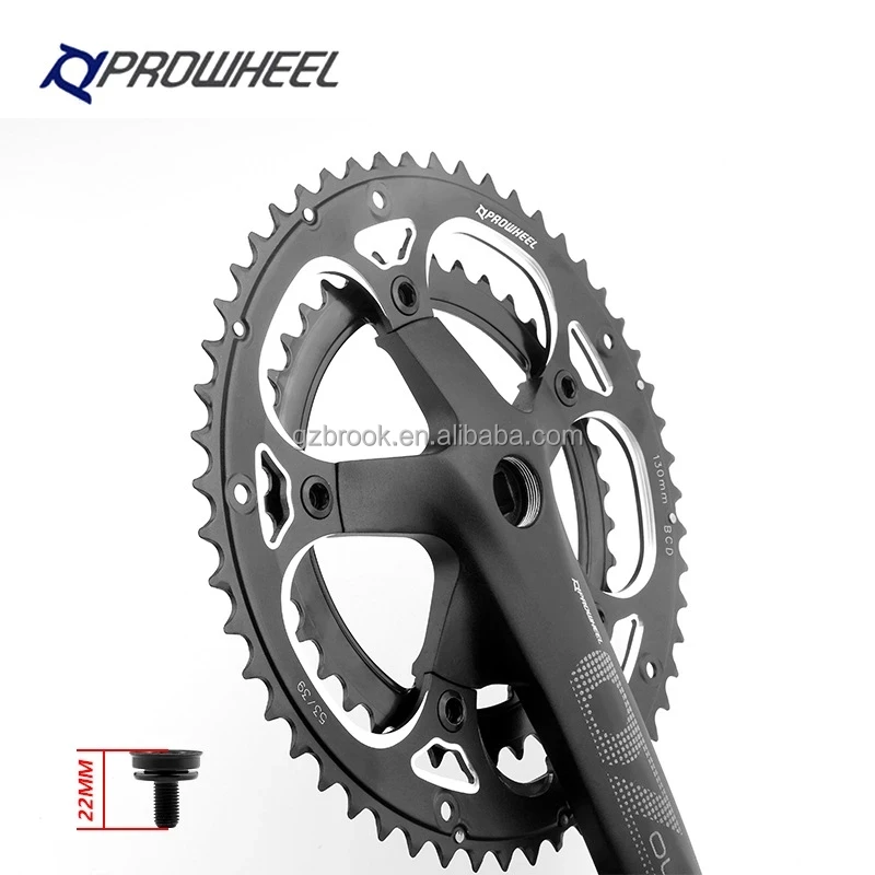 Кривошипная система Prowheel 130BCD двойная Звездочка с квадратным отверстием для дорожного велосипеда кронштейн 170/172 5 мм 53/39T кривошипная гоночного