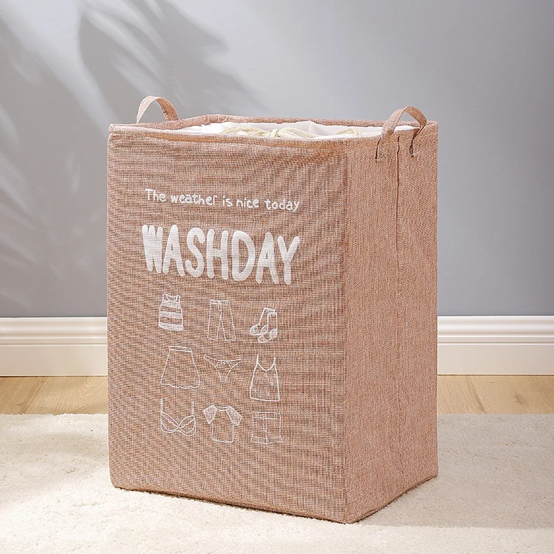 wholesale cheap foldable  large capacity Cotton and hemp fabric clothes dirty laundry basket storage baskets bins