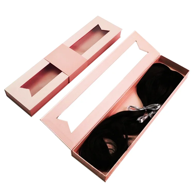 Custom Logo black Wig Packaging Box With Silk Satin Lined Luxury Magnetic Packaging Box For Hair Extension