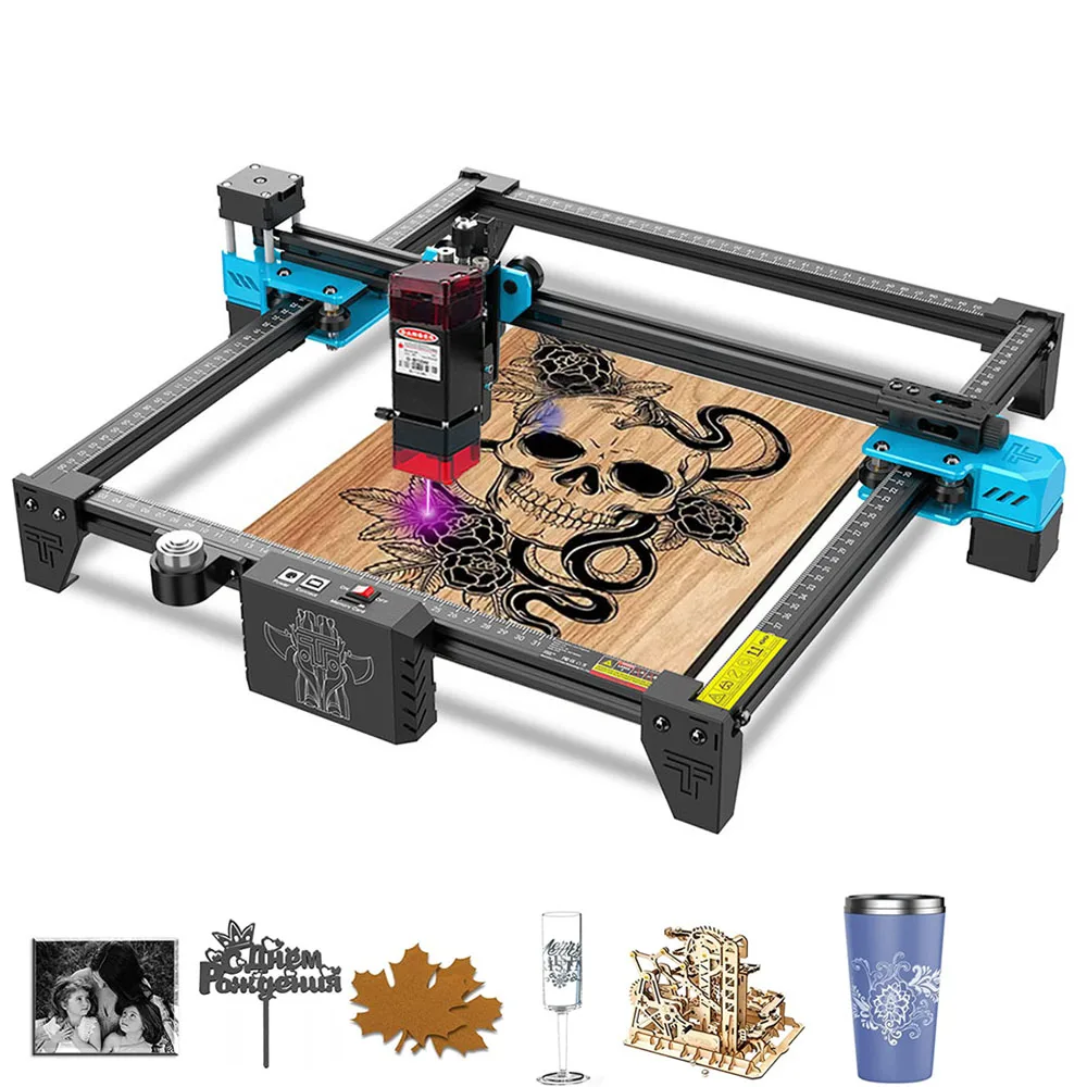 TWOTREES TTS10 80W Automatic Laser Engraver for Metal Wood and Fountain Pen Cylindrical Object Laser Engraving Machines