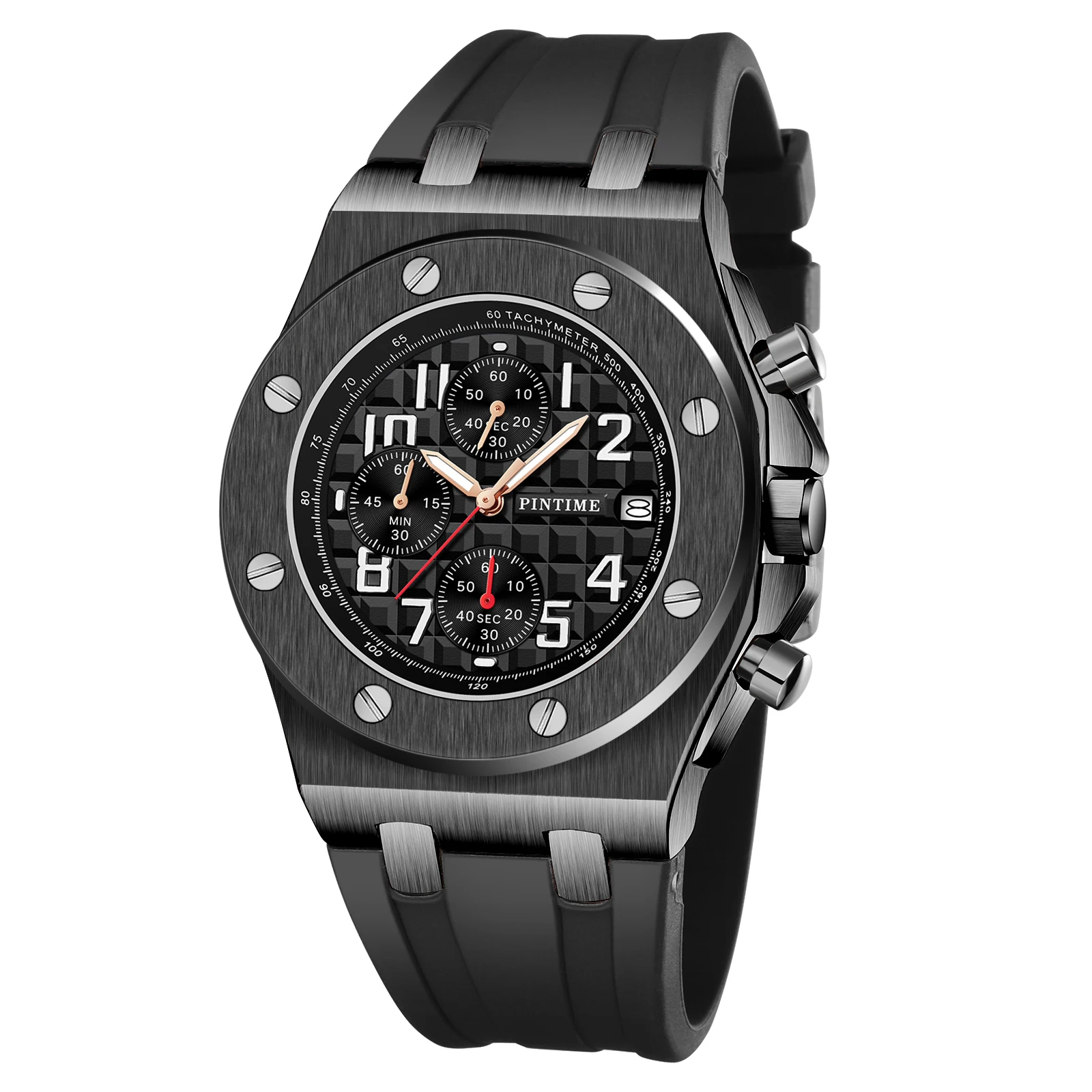 Top Brand Men Luxury Rubber Sport Waterproof Watches Business China/Japan movement Wrist Watch Reloj de hombre