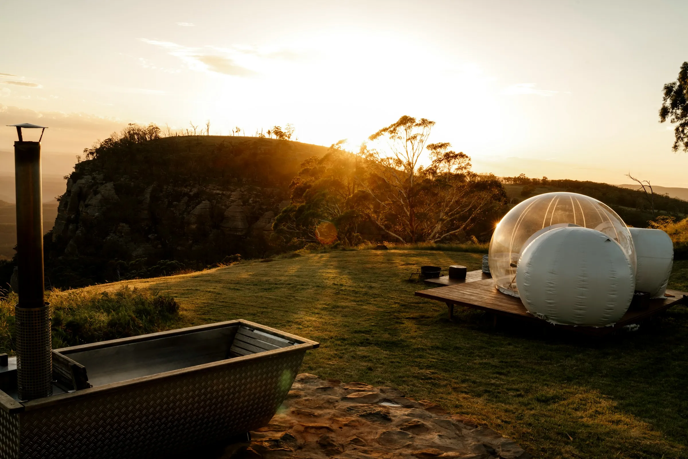 Wholesale PVC Glamping Dome Luxury Inflatable Bubble House for Camping and Antertainment with Two Aisles