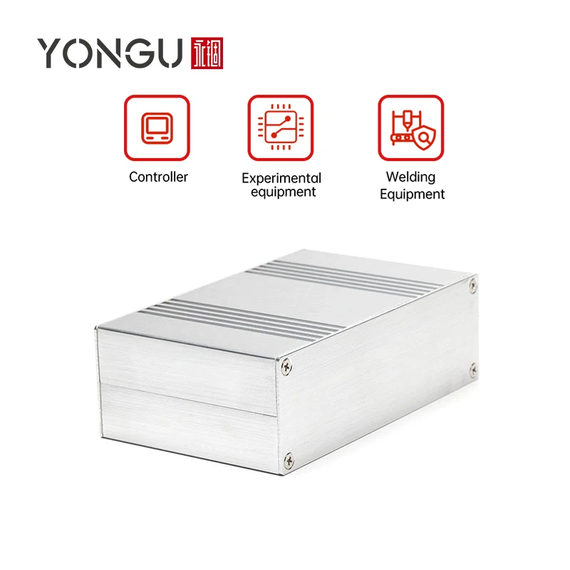 Yonggu H34 168*54MM Custom Extruded Aluminum Box Lithium Ion Metal Cooling PCB Housing Electronic Amplifier Project Enclosure