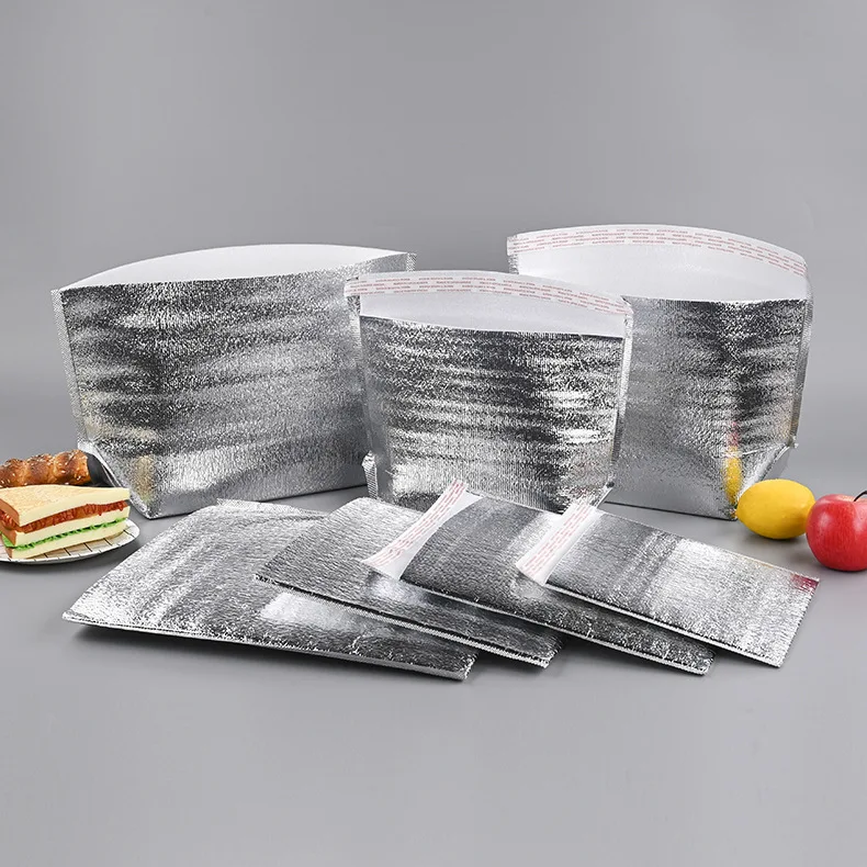 Thermal bag portable folding EPE Disposable insulated bag food delivery aluminum foil cooler bags for seafood