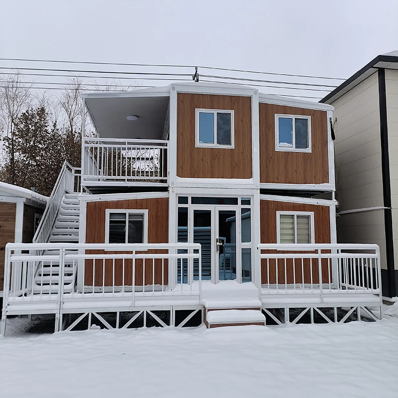 Двухэтажный роскошный 20 футов красивый стеклянный контейнер крошечный дом 2 спальни пляжный сборный домашний отель