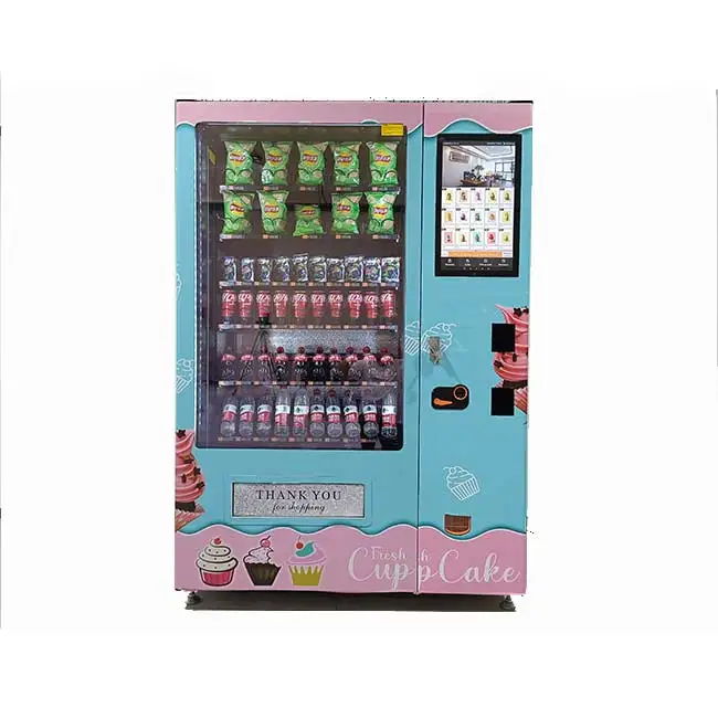 small food pizza cake vending machine with refrigerator