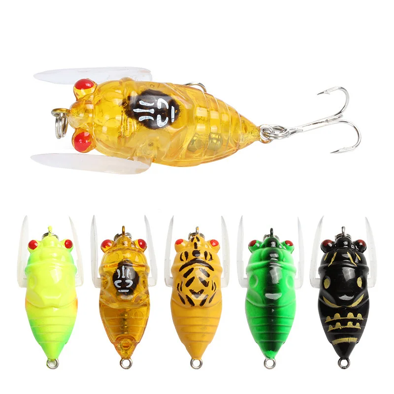 WATERBOY 5cm/6g Topwater Lifelike Insects Fishing Lure Cicada Baits Fishing Lures For Bass Pike Carp Wobblers Fishing Tackle
