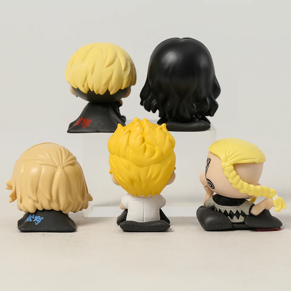 5pcs/set q version anime Tokyo Revengers Sleeping Mikey Draken Action Figure pvc Model Toy ornaments