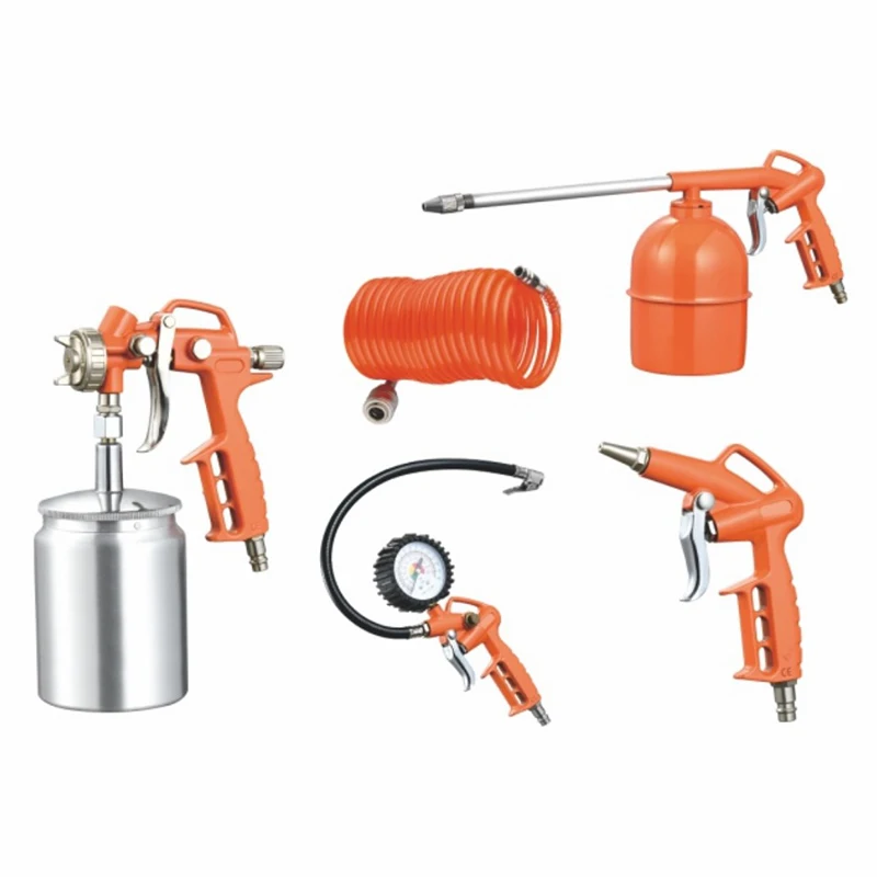 Professional 5M PE Spiral Hose Tyre Inflator Paint Spray Gun for Car Maintaining Spray Gun Kit